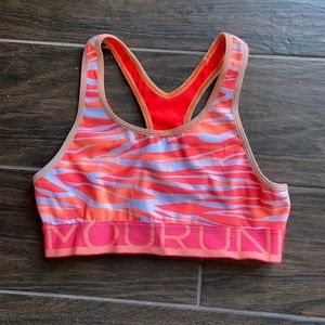 Bright colored sports bra